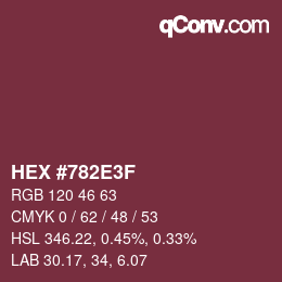 Color code: HEX #782E3F | qconv.com