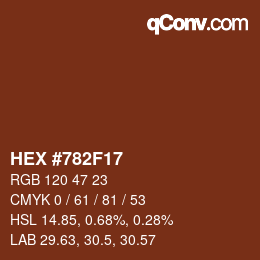 Código de color: HEX #782F17 | qconv.com