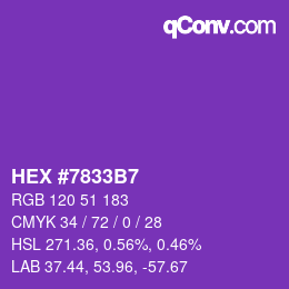 Farbcode: HEX #7833B7 | qconv.com
