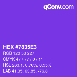 Color code: HEX #7835E3 | qconv.com