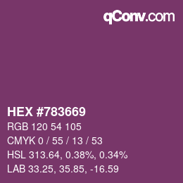 颜色代码: HEX #783669 | qconv.com