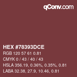 Color code: HEX #78393DCE | qconv.com