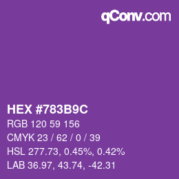 Farbcode: HEX #783B9C | qconv.com