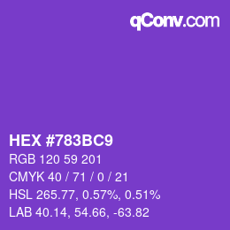 颜色代码: HEX #783BC9 | qconv.com