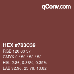 Código de color: HEX #783C39 | qconv.com