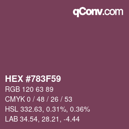 Code couleur: HEX #783F59 | qconv.com