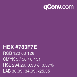 Color code: HEX #783F7E | qconv.com