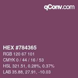 颜色代码: HEX #784365 | qconv.com