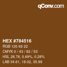 Color code: HEX #784516 | qconv.com