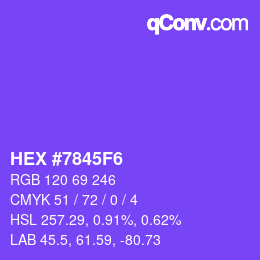 Color code: HEX #7845F6 | qconv.com