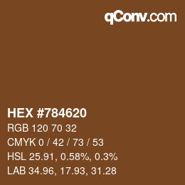 Color code: HEX #784620 | qconv.com