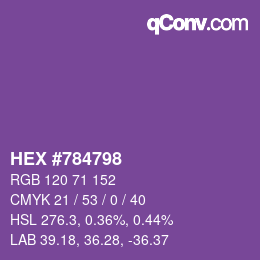 Color code: HEX #784798 | qconv.com