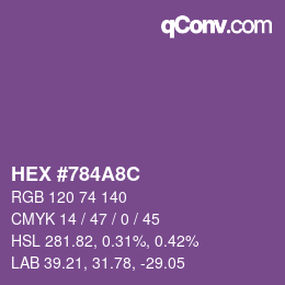颜色代码: HEX #784A8C | qconv.com