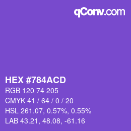 カラーコード: HEX #784ACD | qconv.com