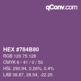 Color code: HEX #784B80 | qconv.com