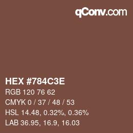Color code: HEX #784C3E | qconv.com