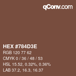 Color code: HEX #784D3E | qconv.com