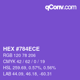 Color code: HEX #784ECE | qconv.com