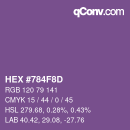 Farbcode: HEX #784F8D | qconv.com