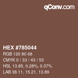 Color code: HEX #785044 | qconv.com
