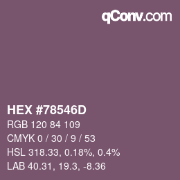 颜色代码: HEX #78546D | qconv.com