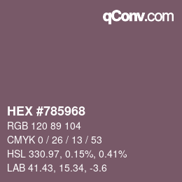 颜色代码: HEX #785968 | qconv.com