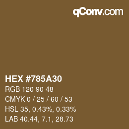 颜色代码: HEX #785A30 | qconv.com