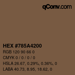Color code: HEX #785A4200 | qconv.com
