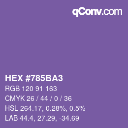 カラーコード: HEX #785BA3 | qconv.com