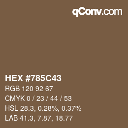 颜色代码: HEX #785C43 | qconv.com