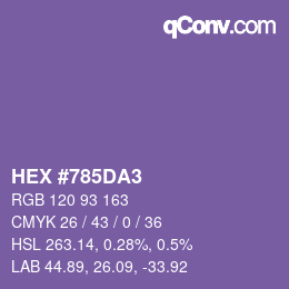Color code: HEX #785DA3 | qconv.com