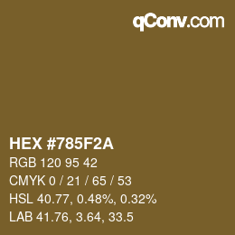 Color code: HEX #785F2A | qconv.com