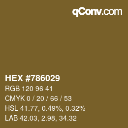 Farbcode: HEX #786029 | qconv.com