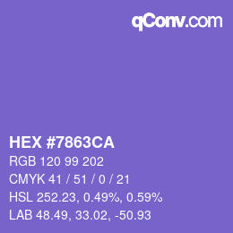颜色代码: HEX #7863CA | qconv.com