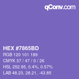 Farbcode: HEX #7865BD | qconv.com