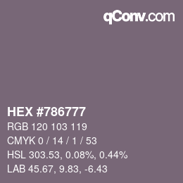 カラーコード: HEX #786777 | qconv.com