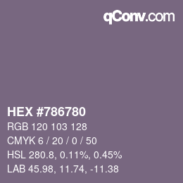 カラーコード: HEX #786780 | qconv.com