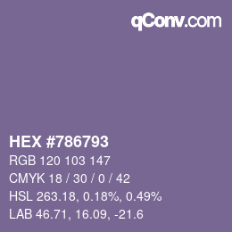 颜色代码: HEX #786793 | qconv.com