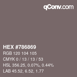 Código de color: HEX #786869 | qconv.com