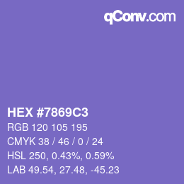 Color code: HEX #7869C3 | qconv.com