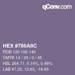 Color code: HEX #786A8C | qconv.com