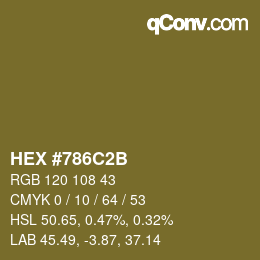 Color code: HEX #786C2B | qconv.com