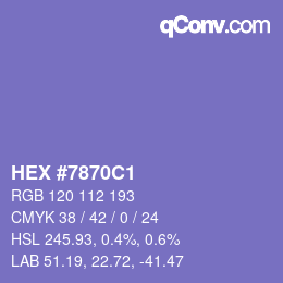 Color code: HEX #7870C1 | qconv.com