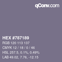 カラーコード: HEX #787189 | qconv.com