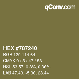 カラーコード: HEX #787240 | qconv.com