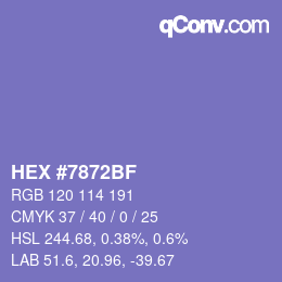 Color code: HEX #7872BF | qconv.com