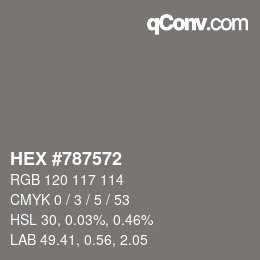 Color code: HEX #787572 | qconv.com