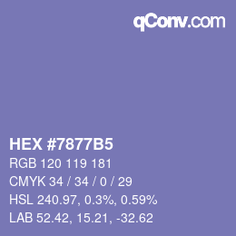 Color code: HEX #7877B5 | qconv.com