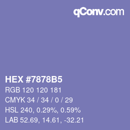 Farbcode: HEX #7878B5 | qconv.com