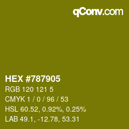 カラーコード: HEX #787905 | qconv.com